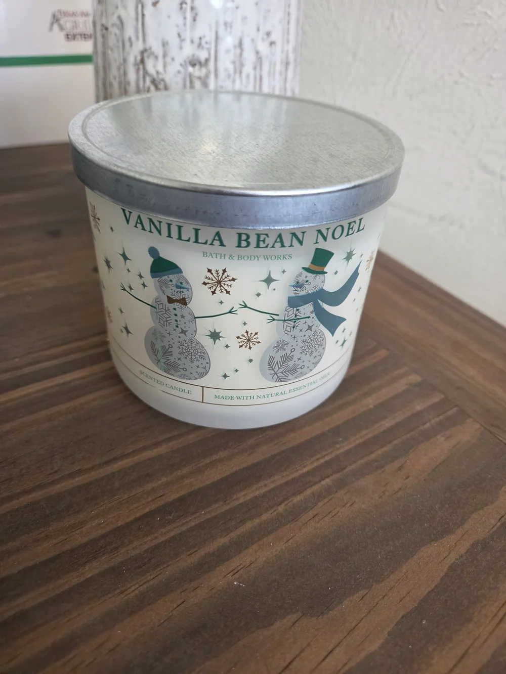 Bath & Body Works Vanilla Bean Noel Candle - Teal & Silver